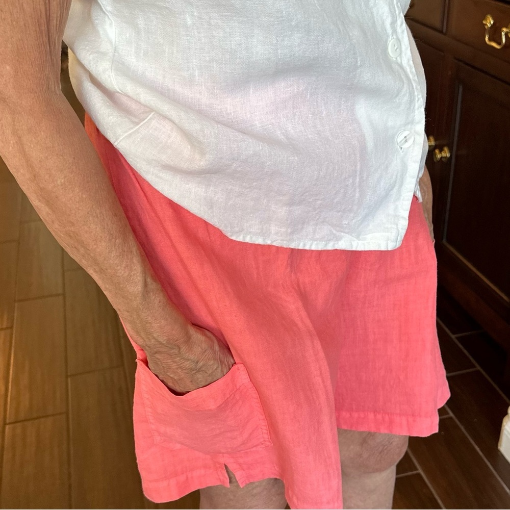 100% Linen Shorts Peach Size M EUC‎